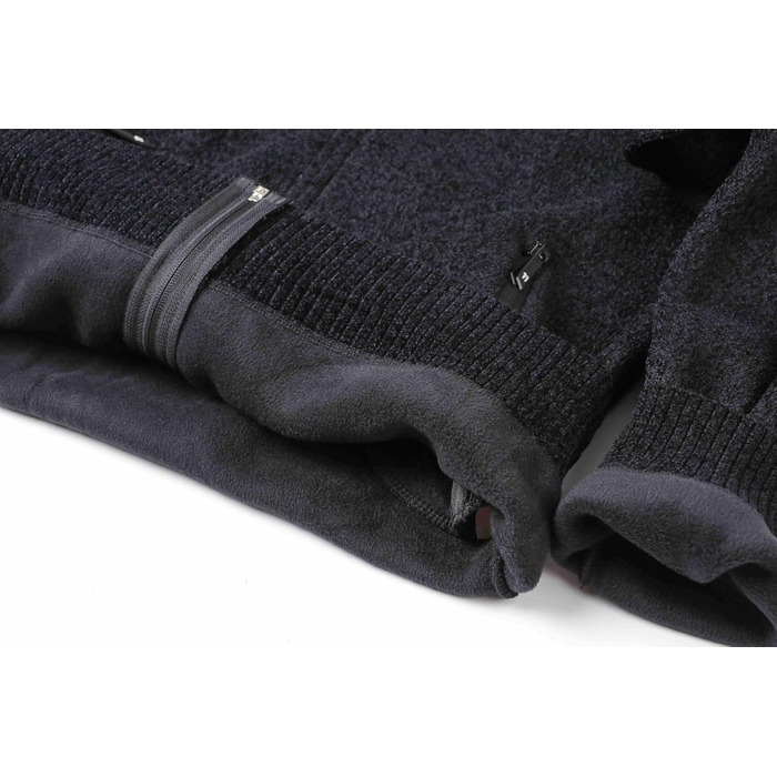 Чоловіча в'язана жилетка з коміром-стійкою та блискавкою, тепла з м'якою підкладкою, спортивна куртка-кардиган, дрібний в'яз, осінньо-зимова куртка (XXL, Чорний)