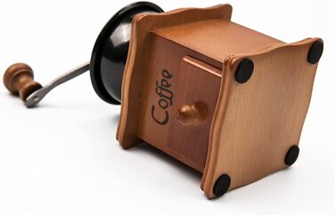 Ручна кавомолка Vintage: антична дерев'яна кавомолка з регулюванням ступеня помелу для дому, офісу та подорожей