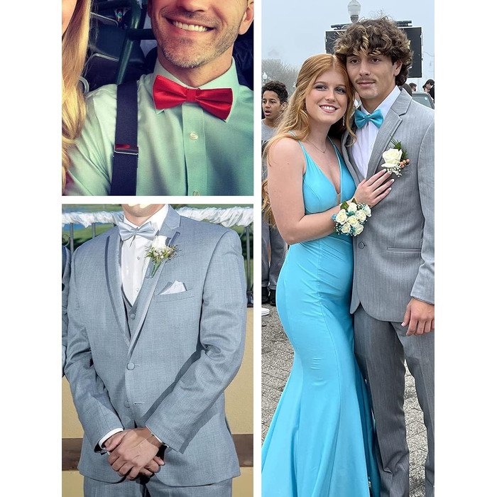 Набір краватка-метелик, запонки та хустинка Alizeal для чоловіків, оливковий колір