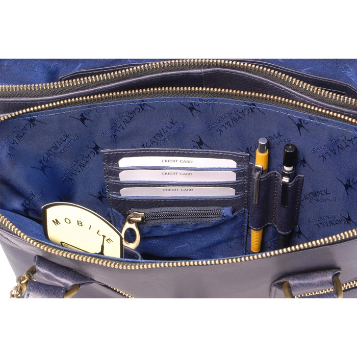 Сумка жіноча шкіряна Catwalk Collection Victoria (синя) - велика сумка-тоут через плече з відстібним ременем