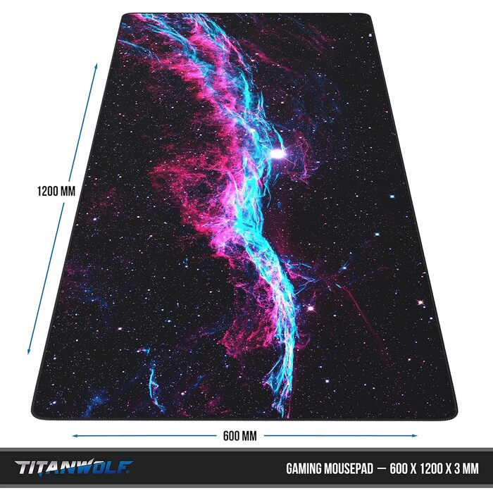 Ігровий килимок для миші Titanwolf XXL 1200x600мм з принтом Veil Nebula — великий килимок на весь стіл для миші та клавіатури