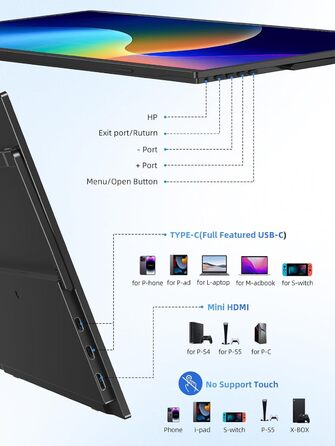 UPERFECT Монітор Портативний 15.6