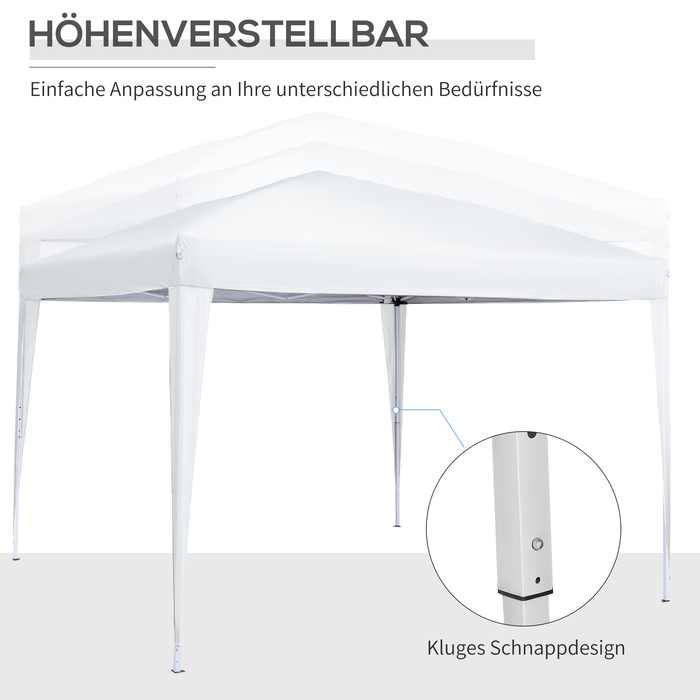 HOMCOM 3x3m Gazebo with 4 Side Walls & Windows, UV Protection, Includes Carry Bag, Steel & Oxford Fabric, White