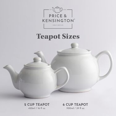 Чайник Price & Kensington англійський, 6 чашок, керамічний, кремовий, матовий, для чаю, мікрохвильова піч і посудомийка, вінтажний стиль