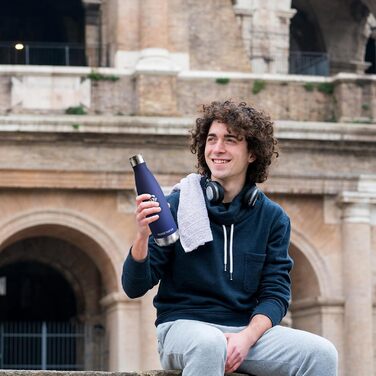 Термопляшка 1000 мл, Металева Термопляшка з Подвійними Стінками, Без BPA, для Спорту, Походів, Дітей, Фітнесу, Газованої Напою, Подорожей, Дівчаток та Хлопчиків (750 мл, Темно-Синій)