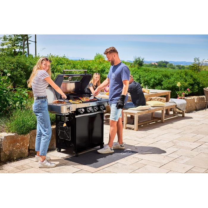 RÖSLE BBQ-килимок для гриля, захисна підстилка для підлоги під вугільний та газовий гриль, жаростійкий і водостійкий, з переробленого матеріалу, 120x70 см