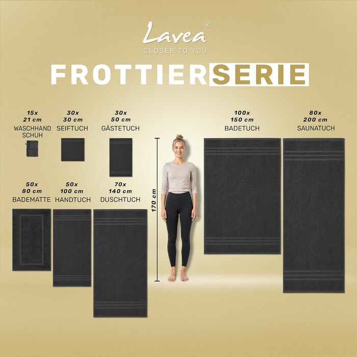 Набір махрових рушників для рук Lavea Elena (4 шт.), 100% бавовна, 50x100 см, гігроскопічні та м'які, колір крем