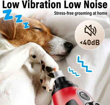 Шліфувальник кігтів для собак Casfuy Smarter Krallenschleifer 6-ступінчатий, з LED-підсвіткою, тихий, перезаряджається, для собак та котів великих, середніх та малих порід