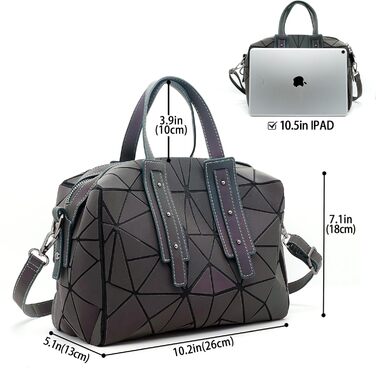 Геометричний гаманець жіночий світловідбиваючий, сумка через плече голографічна Geometrisches Portemonnaie (Cb-02)