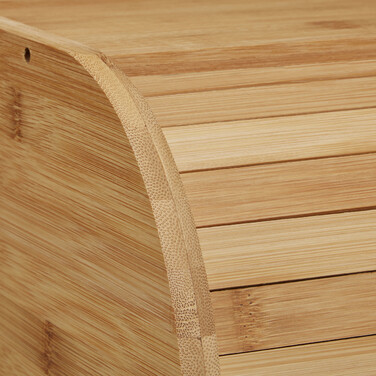 Relaxdays Roll Bread Box with Drawer, Bamboo