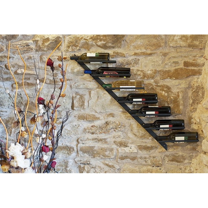 DanDiBo Bottle Holder Wine Rack Diagon 100cm Metal Bottle Stand Wall Shelf Bar (Right-hand version)