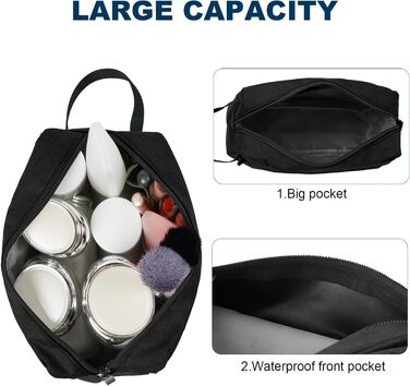 Чоловіча/Жіноча косметичка-органайзер для подорожей, велика, чорна (#8)