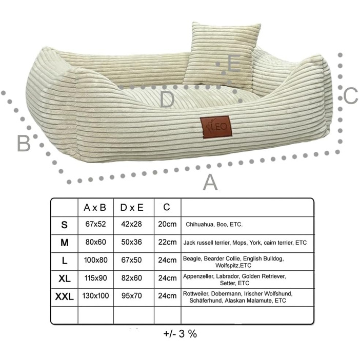 Лежанка для собак Leo4dog: зручна та миюча, розмір M 80x60, оливковий колір