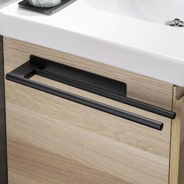 Рушникотримач Doppelt на стіну без свердління, 304 нержавіюча сталь, сріблястий, 39 см (чорний Doppelt)