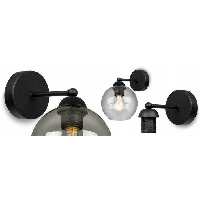 Настінний світильник Kinkiet Light Home, чорний з жовтим, E27 60 Вт