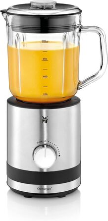 WMF Kitchen minis Compact Mixer, Mini Stand Mixer, 400 Watt, Small Stand Mixer, 0.8 l Glass Container, Pulse Function, Cromargan Matt Single
