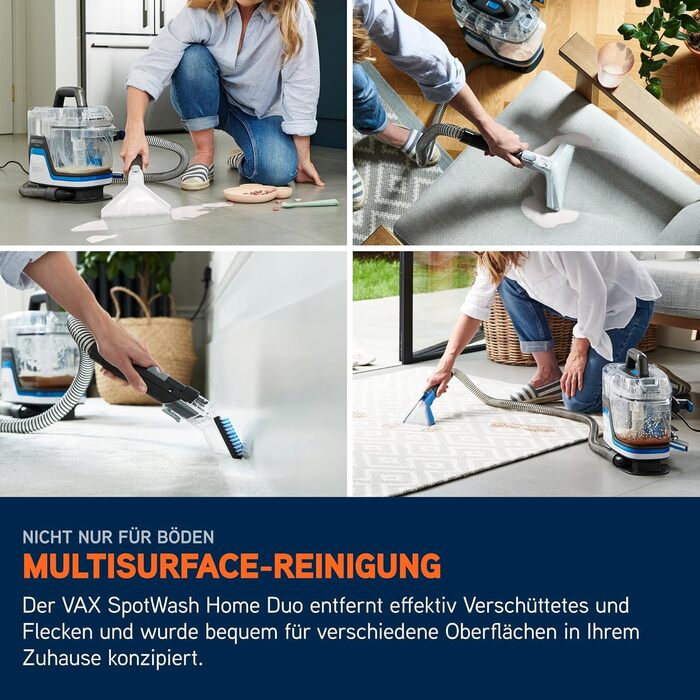 Vax SpotWash Max Pet Edition: потужний мийник для килимів та м'яких меблів з технологією SpinScrub, 2.8л XL-резервуар, глибоке очищення для тварин, диванів та твердих підлог (Home Duo)