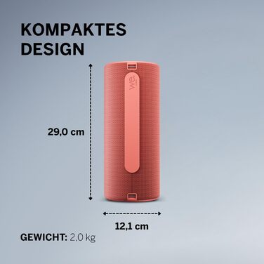 Loewe We. HEAR 2 Coral Red – Портативна Bluetooth колонка 60W, водостійка, червоний корал