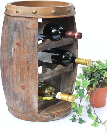 DanDiBo Wine Rack Wood Small Barrel Wine Barrel 1555 Bottle Holder Bottle Shelf 50 cm Shelf Barrel Wood Barrel
