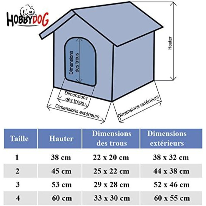 Будинок для собак та котів HobbyDog - кімната для тварин, 44 x 38 x 45 см, бежевий, з знімним дахом [M]