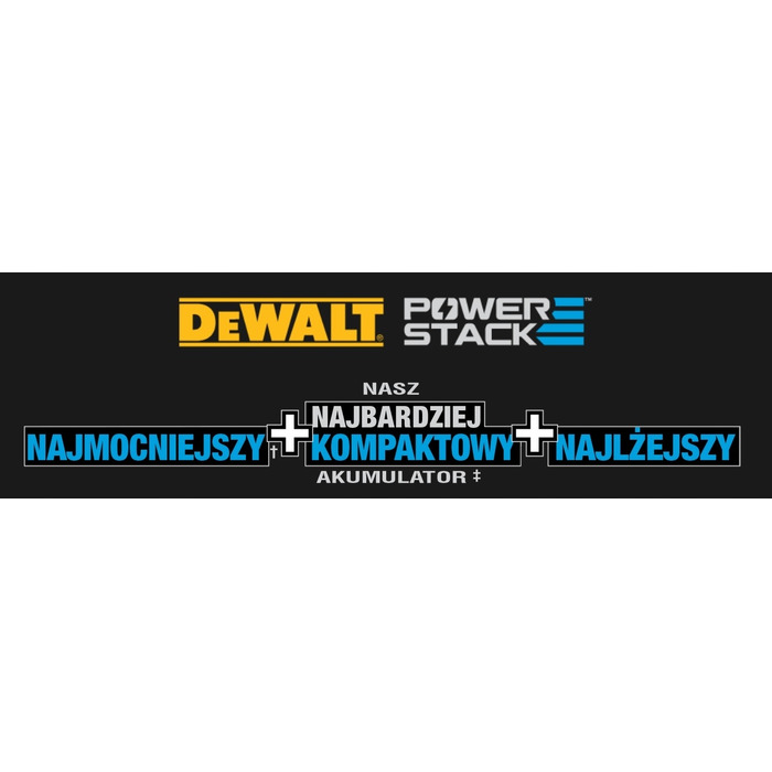 Дриль-викрутач DeWALT DCD800E1T 18V XR PowerStack, 90Нм, комплект з АКБ 1,7Аг