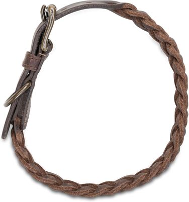 Сплетене шкіряне нашийник для собак – міцний ручної роботи, з високоякісної шкіри буйвола, Clarissa (M (36.0-45.0cm))