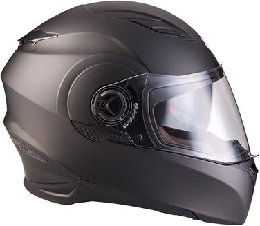Мотошолом ARMOR HELMETS AF-77 матовий чорний, інтеграл, повнолицевий, для мотоцикла, скутера, спортбайка, ECE 22.05, сонцезахисний візор, швидкознімний замок, розмір L (59-60 см)