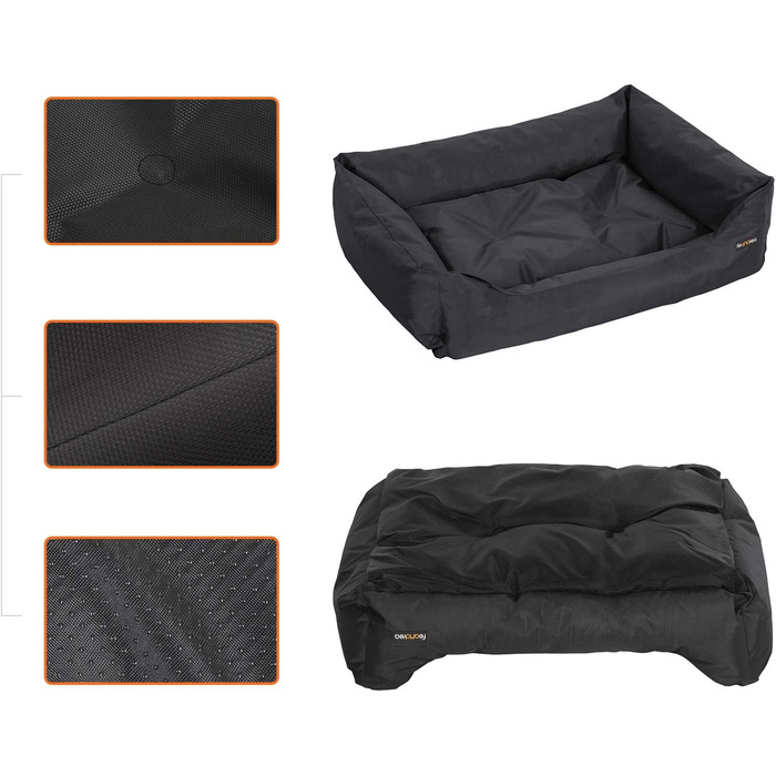 Feandrea Luxus Dog Bed, XL, Dog Cushion, made of Oxford fabric, with a non-slip bottom, 100 x 70 cm PGW28H