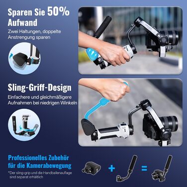 ZHIYUN Weebill 3E Gimbal - Стабілізатор для DSLR та бездзеркальних камер, 3-осьовий, 3кг вантажопідйомність, вертикальна зйомка, Bluetooth, сірий