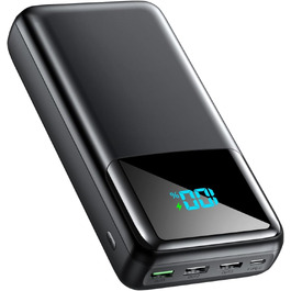 Потужний зовнішній акумулятор Power Bank на 60000 mAh, велика ємність, чорний