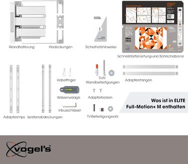 Настінне кріплення для телевізора Vogel's Elite TVM 5445, поворотна, для телевізорів 32-65 дюймів, до 35 кг, VESA 400x400, білий