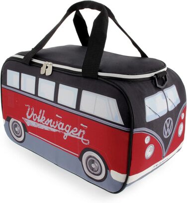 VW Collection - Volkswagen Hippie Bus T1 Camper Van Cooler Bag 25L (Red/Black)