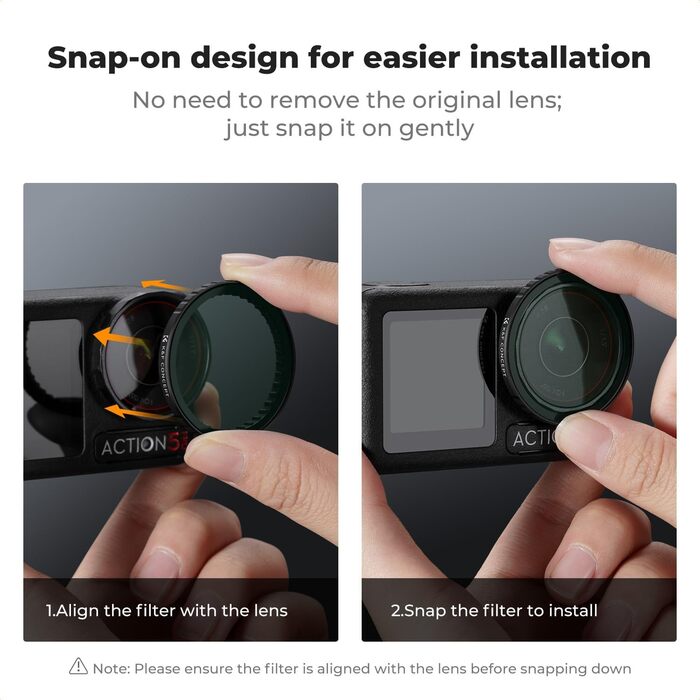 Фільтри K&F Concept ND/CPL для DJI Osmo Action 4/5 PRO: набір нейтральних фільтрів HD Glass CPL+ND8+ND16+ND32+ND64+ND256