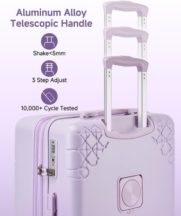 Набір валіз Sea Choice: 3 валізи з жорстким корпусом, розширювані, з TSA замком (фіолетовий)