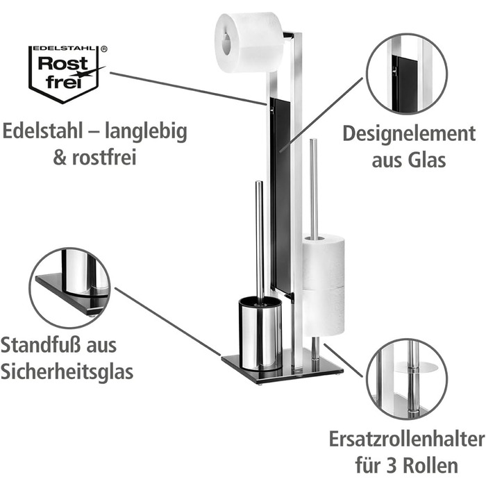 Stand WC-Garnitur Rivalta Stainless Steel Polished