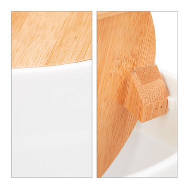 Relaxdays Cosmetic Containers with Bamboo Flip-Top Lids