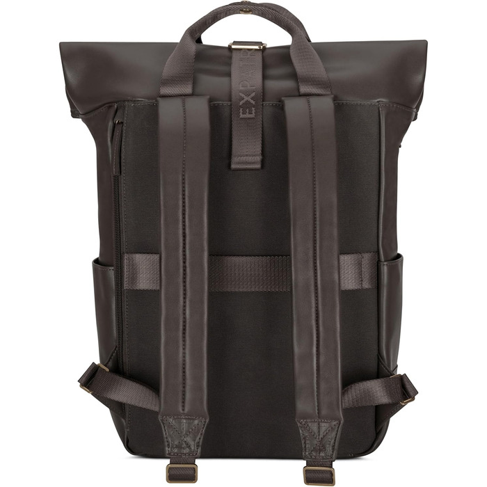 Жіночий рюкзак Expatrié Adele Rolltop: елегантний рюкзак для міста, університету, роботи (сірий, коричневий)