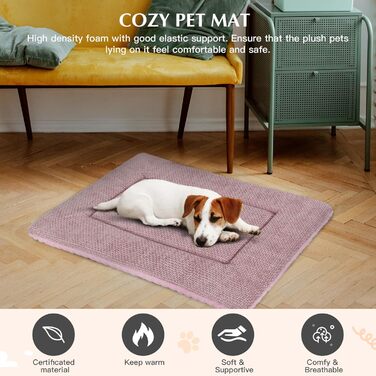 Килимок для собак Vejaoo XZ016: м'який, миючий, рожевий, 100 x 80 x 4 см