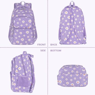 Рюкзак для дівчинки-підлітка, шкільний набір з ланч-боксом та пеналом, фіолетовий. Шкільний рюкзак для школи та відпочинку