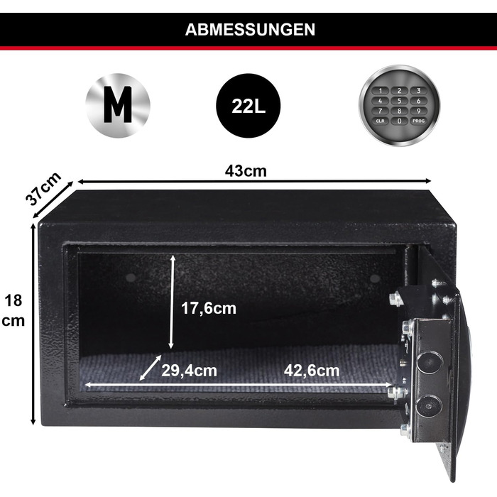 Master Lock Electronic Combination Safe - 11 Liter Security Box with Digital Lock