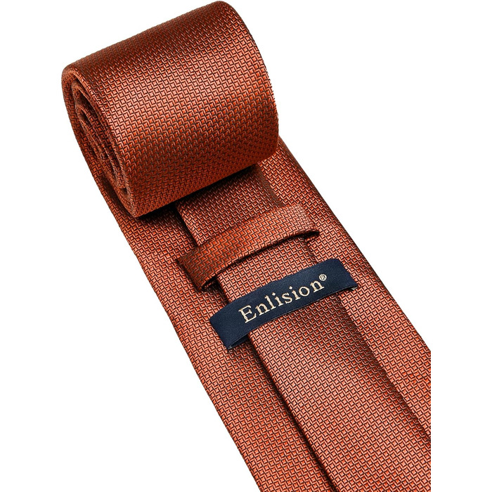 Краватка Enlision для чоловіків, однотонна краватка з кишеньковим хустинкою, формальний комплект, краватка кольору 'спалений апельсин'