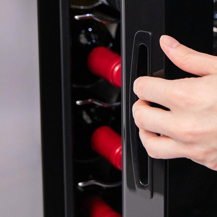 Cecotec Bolero GrandSommelier 36000 Wine Cooler - 95 Liter Compressor Wine Fridge with Adjustable Temperature, Touch Panel, LED Lighting & Quiet Operation (Black, Series 30, 15 Bottles)