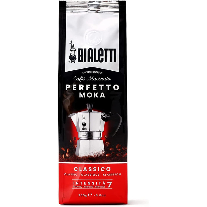 Bialetti Kaffeepresse Preziosa, French Press Filter for coffee or tea, stainless steel housing and borosilicate glass container, dishwasher-safe, 1 Liter, 8 cups, Silver (1 l (8 cups), Bundle with Perfetto Moka Classico)