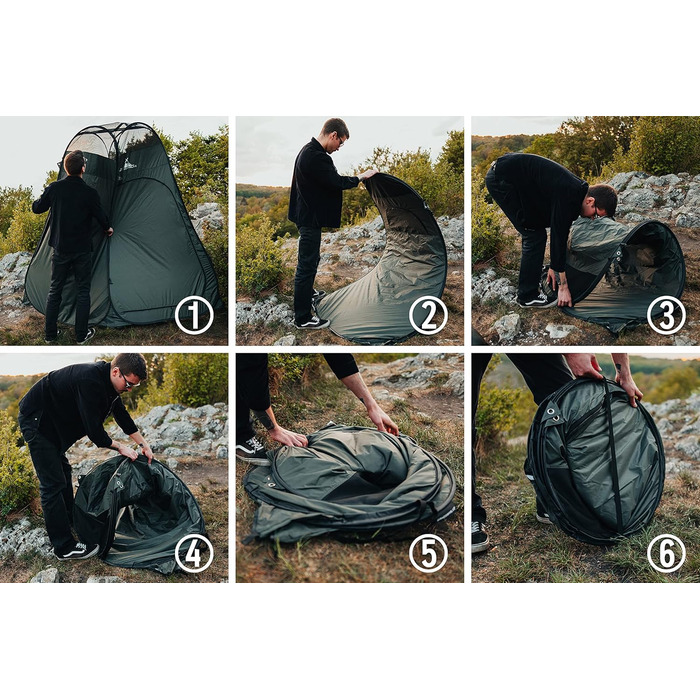 Wanderfalke XL Pop-Up Tent - Changing Tent, Shower Tent - 120x120x210cm for Outdoor, Camping, Fishing, Beach - Includes Carry Bag (Pine Green)