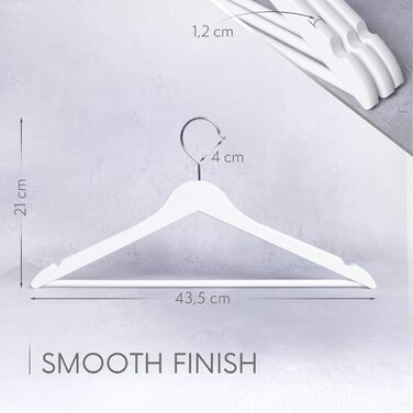 Плечики для одягу OGIVO з дерева, набір з 100 шт. – поворотний гачок 360°, вирізи на плечах, натуральне дерево (бук, береза, сосна, верба)