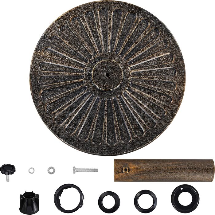 Yaheetech Parasol Stand Garden Umbrella Holder Umbrella Weight Round Balcony Parasol Stand for Umbrella Poles up to 38/48 mm, 14 KG
