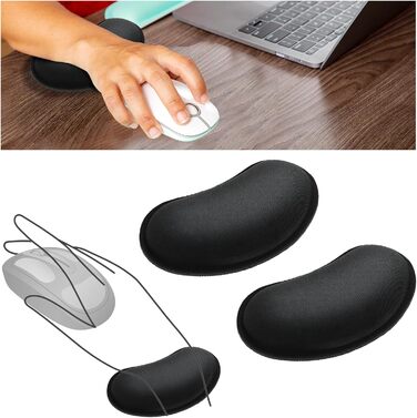 Підкладки для миші під руку 2 шт. Ergonomische Handballenauflage - ергономічні підкладки для миші з Memory Foam для ноутбука, комп'ютера, роботи, ігор та офісу