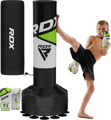 Дитячий боксерський мішок RDX Junior Standbox, рукавички для тренувань, MMA, кікбоксинг, бокс, рукопашний бій, муай-тай, 4 фути (зелений)