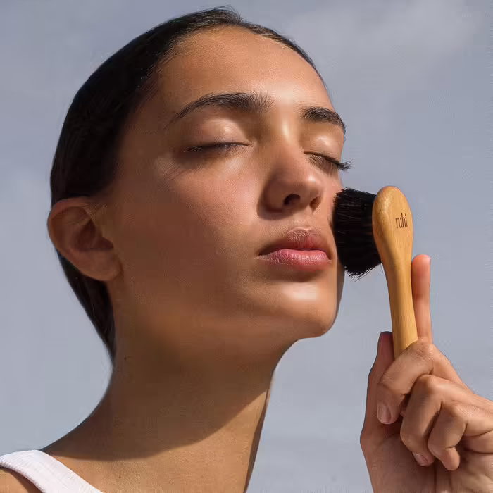 RUHI Monastery Brush Face/Copper Brush/Face Brush Copper, natural bristles & plastic-free for dry brushing massage/made in DE/Ionic Dry Brush Face/FSC-certified beechwood