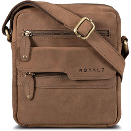ROYALZ Чоловіча сумка через плече з натуральної шкіри Oregon, Montana Brown (коричнева)